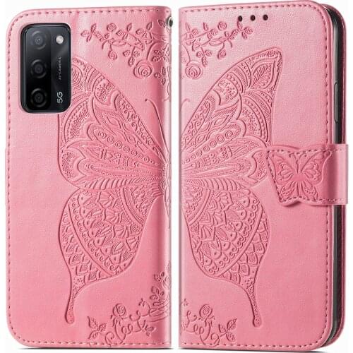 Embossed Butterfly PU Leather Case For OPPO A55 5G Case Phone Cover Wallet Card Pocket Leather Case A 55 Funda