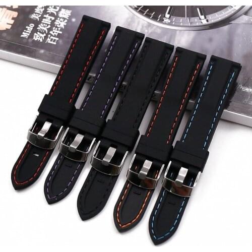 Silicone strap mens pin buckle 18mm20mm22mm24mm26mm watch accessories watch men sport watch band waterproof rubber strap women