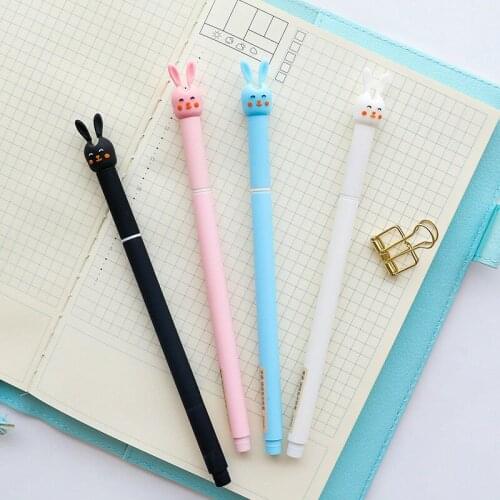 3pcs 2029 Gel Pen Student Black Water Refill 0.5 Wholesale Cute Small Fresh Creative Sprout Winder
