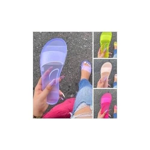 Summer New Fashion Girls Fructose Sandals Transparent Jelly Slippers Women Casual Shoes Low Cut Flat Red Sandals Beach Shoes