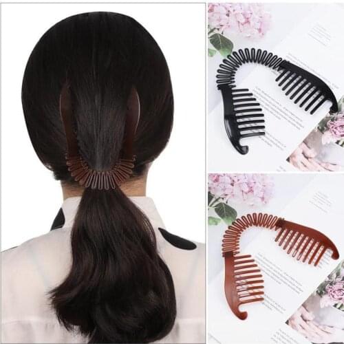 Hairpin Black Oval PE Plastic Banana Clip Vertical Korean Clip Hairpin Hair Hairpin Accessories