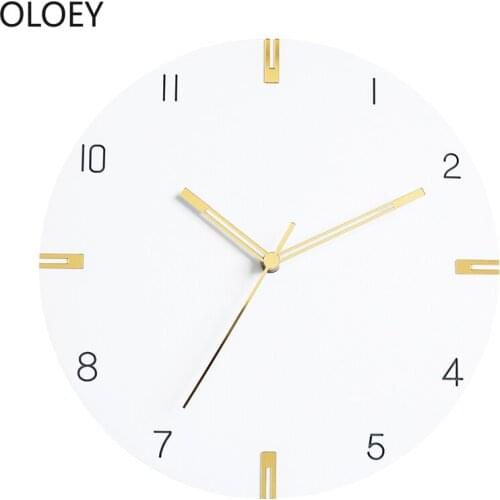 Modern White Wall Clock Silent Bedroom 12 Inch Simple Art Secret Clocks Large Kitchen Stash Clocks Wall Watch Wood Home Decor
