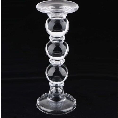 Glass Clear Taper Votive Candle Tea Light Holder Candelabra Candlestick S/L