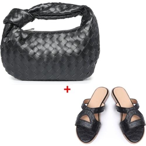 Green Ostrich Women Shoes And BagToe Flats Green Summer Fashion Style Matching Shoes And Bag Set For Party