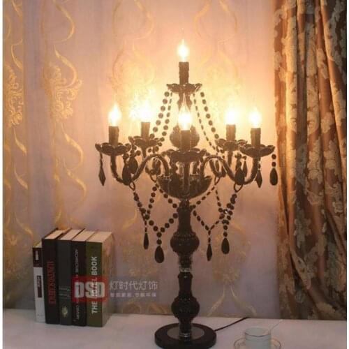 Vintage Black led candle Table desk Lamp Tischlampe led ceramics Candle Holders for Restaurant dining Room study Bar table light