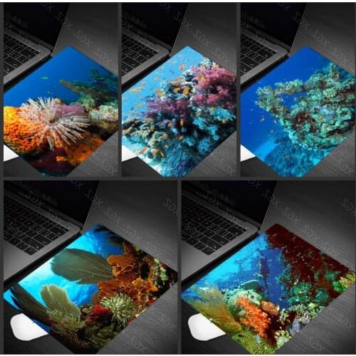 Yzuoan Tropical Coral Reef Underwater World Gamer Mouse Pad Computer Keyboard Pad Hot Sale Rectangular Small Size Mouse Pad