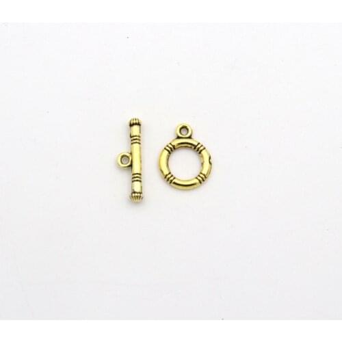 10Set Antique Silver Stripe Circle OT Clasps Connector For Jewelry Making Bracelet Necklace Diy Accessories Needlework Wholesale