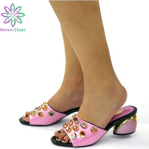 2020 pink Color matching slippers Colorful womens shoes ladies low heels shoes