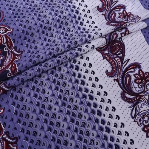 1 Meter 100% Natural Silk Purple Printing Crepe De Chine Wide Dress Fashion Diy Fabric