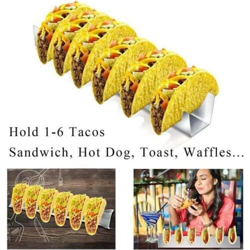 1Pcs Stainless Steel Tortilla Stands, Taco Tongs, Wavy Pancake Stand, Taco Holder Pancake Rack