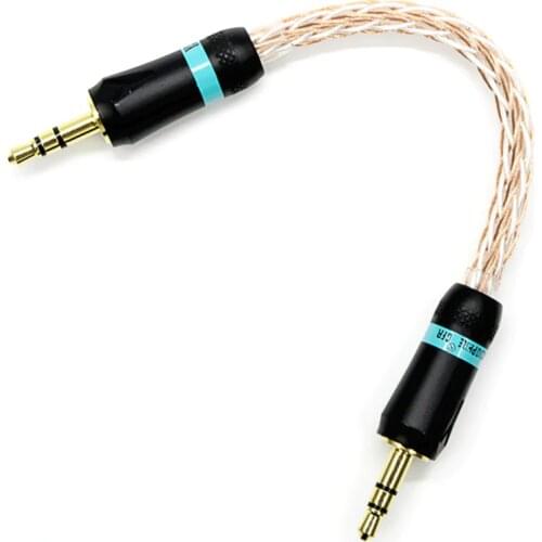 100% New 6CM 3.5mm Male to 3.5mm Male Gold-plated braided Stereo Audio Cable For Walnut F1 Amplifier V2 V2S/Zishan Z1 Z2 MP3