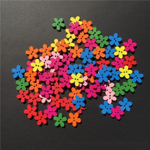 100pcs Mixed Color Wooden Buttons Letter Heart Wood Craft Painting DIY Handmade Art Wedding Decoration digital Ornament 2 Holes