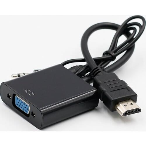 1pcs 1080P HDMI to VGA Adapter Male To Famale Converter Adapter Digital to Analog Video Audio For PC Laptop Tablet