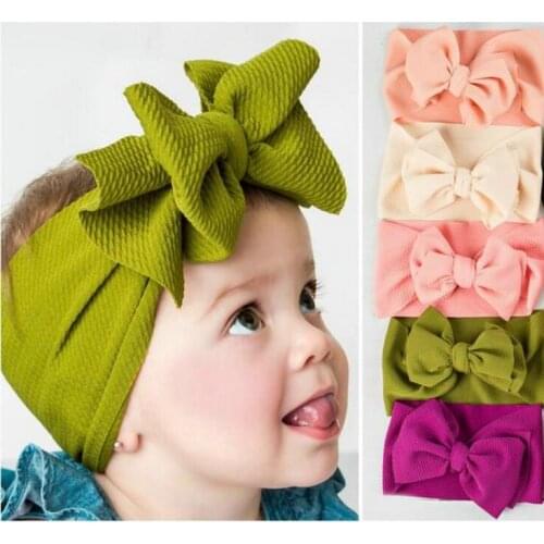 16 Colors Big Bow Baby Headwrap Top Knot Baby Girls Headbands Adjustable Bow Turban headband big bow headband