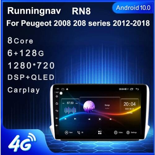 4G LTE Android 10.1 For Peugeot 2008 208 series 2012-2018 Multimedia Stereo Car DVD Player Navigation GPS Radio