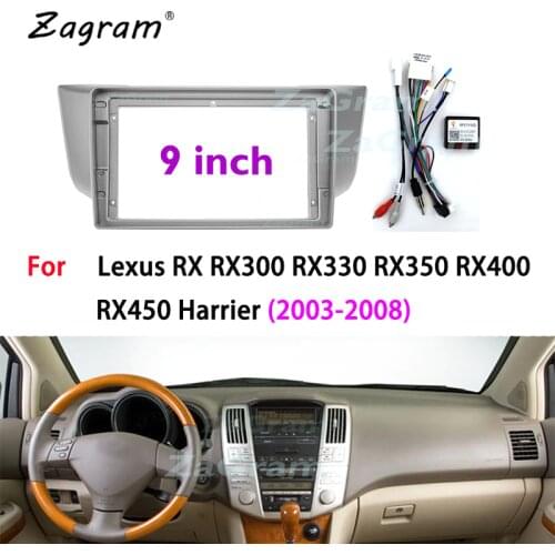 9 Inch 2 Din Car Video Fascia for Lexus RX RX300 RX330 RX350 RX400 RX450 Harrier 2003-2008 Player Audio Frame Dashboard