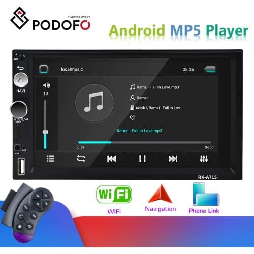 Podofo 2din Andriod Car Radio Receiver GPS Universal Auto Stereo 7 Inch WIFI Buletooth 2 Din For Volkswagen/ Nissan / Ford