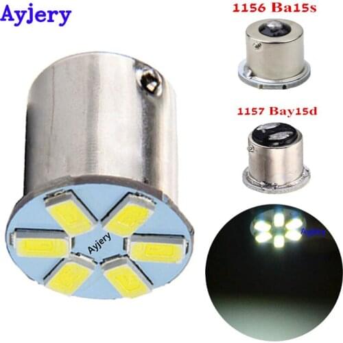 AYJERY 300pcs S25 1156 BA15S 5630 6 SMD LED Light Bulb 1157 BAY15D Auto Car Turn Lamp Brake Tail Parking Light 12V Car Led Light