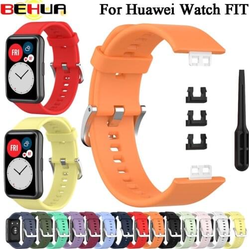 BEHUA Replacement Silicone Watchband For Huawei Watch Fit Band Correa Smart Wrist Strap Wristband Pulseira Bracelet Sports Belt