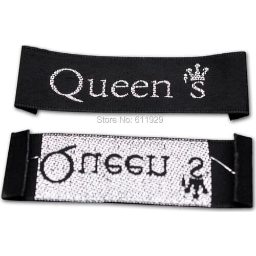 Free shipping customized garment main labels/clothing woven labels/silver thread embroidered satin tag/brand name 1000 pcs a lot