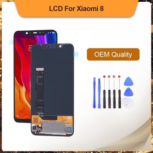 6.21’ Inch AMOLED Display For Xiaomi Mi 8 Touch Screen Digitizer Assembly With Frame For Xiaomi Mi8 Replacement Repair parts