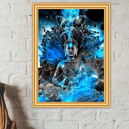DIY 5D Diamond Painting Buddha Religion Cross Stitch Full Square Round Diamond Embroidery Portrait Zen Craft Mosaic Picture Gift