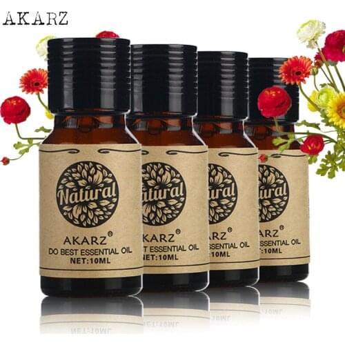 AKARZ Rose Geranium Cherry Blossom Jasmine Essential Oil Essential Oils Aromatherapy, Massage,Spa, Bath 10ml*4