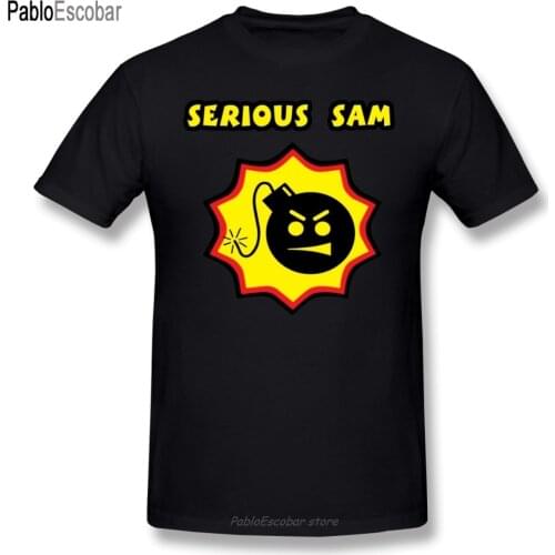 Serious Sam T-Shirt Serious Sam Replica T Shirt 100% Cotton Summer Tee Shirt Men Cute Short-Sleeve Printed Tshirt