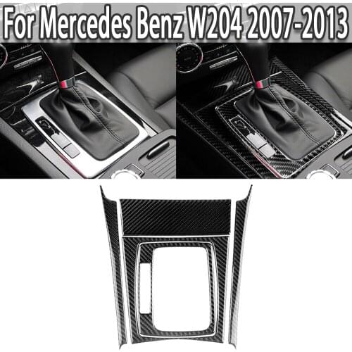 K-Car Interior Trim Car Gear Shift Panel Cover Sticker Carbon Fiber Style For Mercedes Benz W204 2007-2013