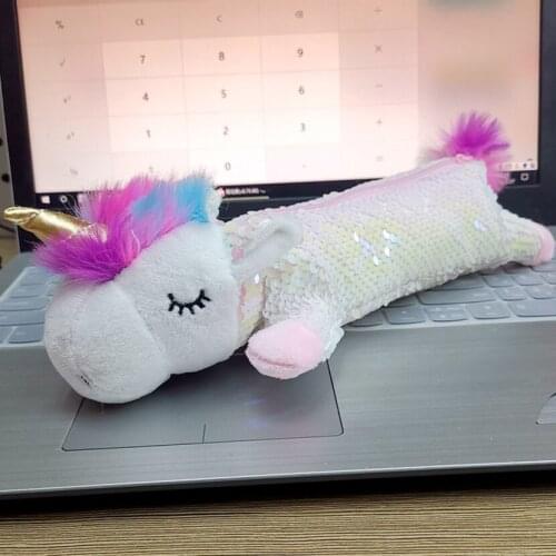 Pencil Cases Estuche Escolar Unicorn Kawaii School Pencil Case Large Plush Pencilcases For 15 Years Old Girls Anime Stationery