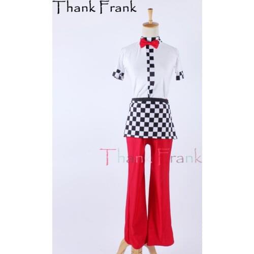 New Women Jazz Dance Costume Girls Kids 3 Pieces Modern Costumes Child Short Sleeve Stage Dancewear Adult Red Rave Clothes C670