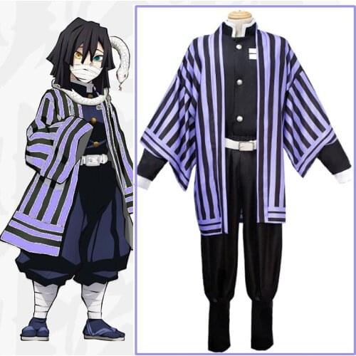 Anime Comic Demon Slayer Kimetsu no Yaiba Cosplay Costumes Obanai Iguro Cosplay Costume Uniforms Halloween Party Blade Of Demon