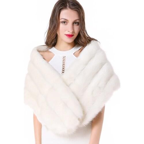 Faux Fur Mink Stripe Thickening Cape Fur Waistcoat Fur Shawl