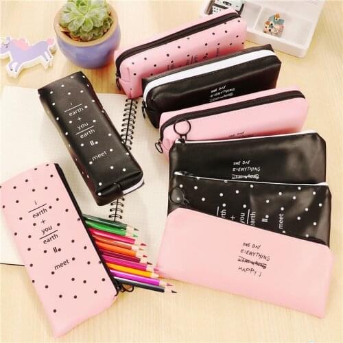 Kawaii Cute leather pencil case fabric pencil bag pencil pouch stifte tasche pen cases school bag plumie 4947