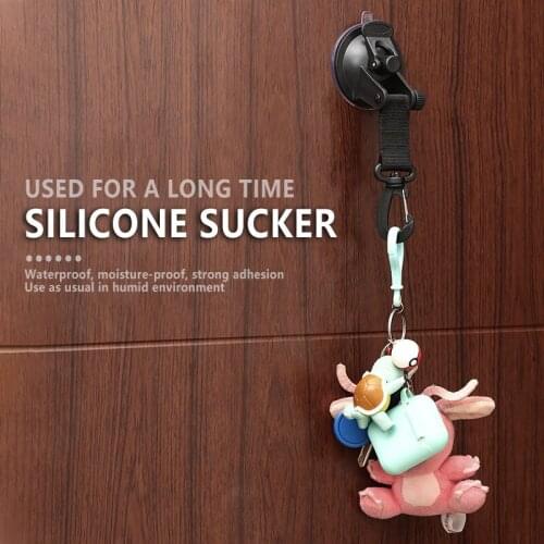 1pc Fixed Hook Strong Sucker Load-bearing Multipurpose Reusable Reunion Keychain Camping Picnic Outdoor Indoor For Home Car