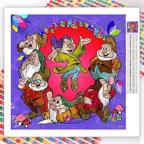 Diamond Painting Disney Seven Dwarfs Set 5D DIY Full Drill Cartoon Fairy Tale Character Embroidery Art Mosaic Home Decoration