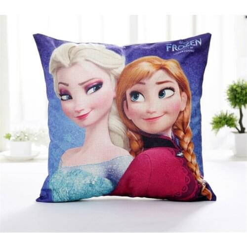 Disney 45x45cm Frozen Animation Princess Elsa Anna Cartoon Pillowcase Home Woven Childrens Pillowcase Decoration Living Room