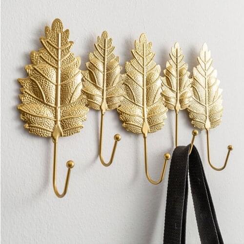 Nordic Golden Hooks Key Holders Home Decoration Accessories Hanger Storage Organizer Creative Art Hook Wall Shelf Hangers