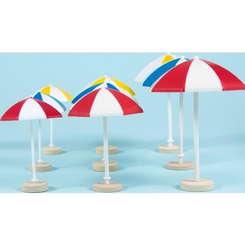3 Color Beach Sun Mini Umbrella Miniature PVC Landscape Bonsai Fairy Ornament Modern Dollhouse Micro Landscape Decoration