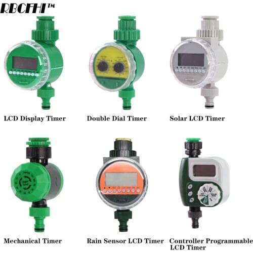 RBCFHI 6 Types of Garden Water Timer Rain Sensor Solar Programmable Automatic Electronic LCD Display Home Garden Water Timer