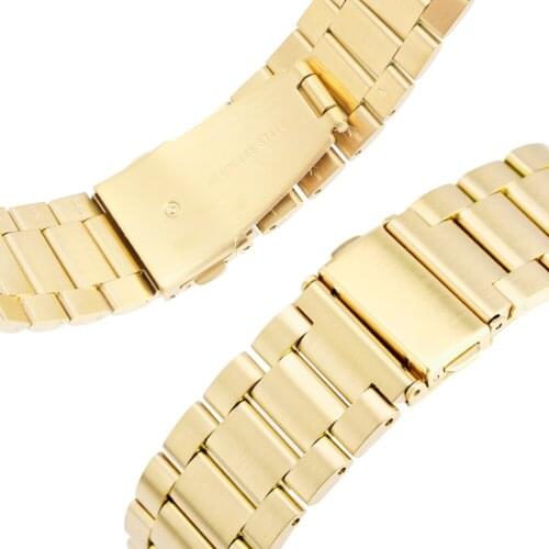 Solid Stainless Steel Strap 20mm 22mm Ultra-thin Metal Watch Band Link Bracelet Folding Clasp Watchbands Spring Bars Accessories
