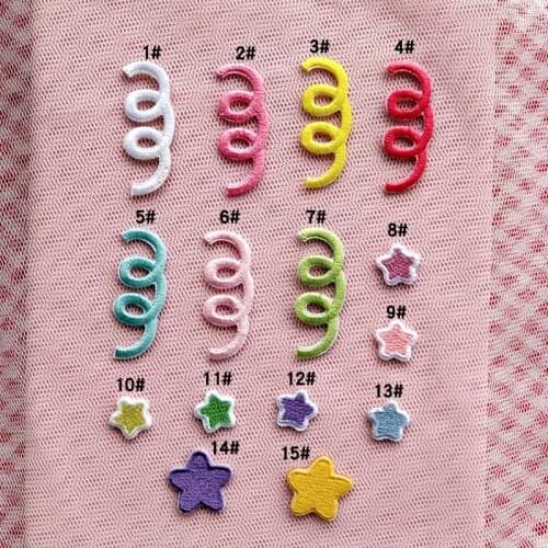 Self-adhesive lovely Spring Star Embroidery iron on Patches applications for clothes clothing Shoes Appliques Cartoon Sticker