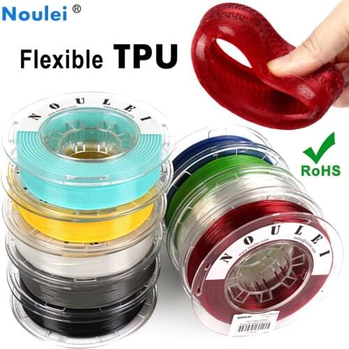 Noulei Flexible TPU Filament 3D Printing 1.75mm 1kg multicolor Red Green Transparent for 3D Printer Material filamento