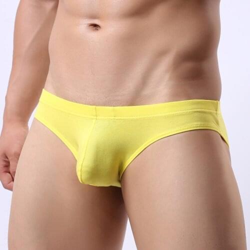 High Quality Cotton Solid Sexy Briefs Men Comfortable Soft Underpants Man Underwear Breathable Low-rise Briefs Panties Cuecas