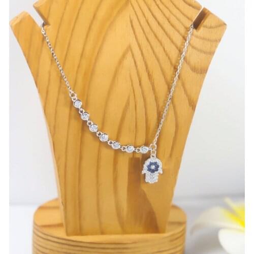 SLJELY Fashion Real 925 Sterling Silver Lucky Eye Hand Anklet Chain Leg Bracelet Women Luxury Brand Summer Foot Jewelry