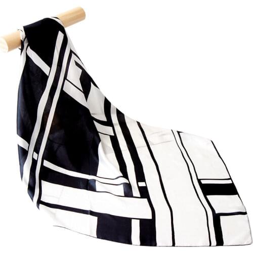 Pure Silk Scarf Women Hijab Female Neck Scarf Womens Natural Silk Square Large Female Hair Scarf Headband Gift for Women Plaid