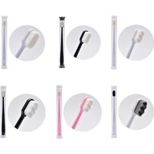 1Pc Nano Ultra-fine Wave Toothbrush Soft Bristle Adult Child With PVC Dental Wh 24BE