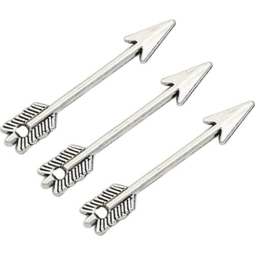 10pcs Tibetan Silver Plated Wild Arrow Charm Pendant fit Bracelet Necklace Jewelry DIY Making Accessories 30x5mm
