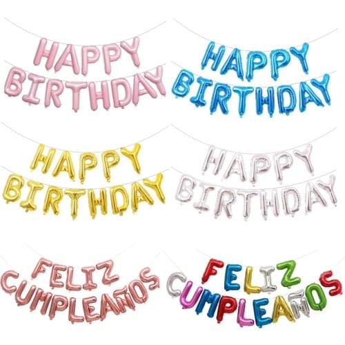 16 inch Letters HAPPY BIRTHDAY Foil Balloons Happy Birthday Party Decoration Kids Alphabet Air Balloons Baby Shower Supplies