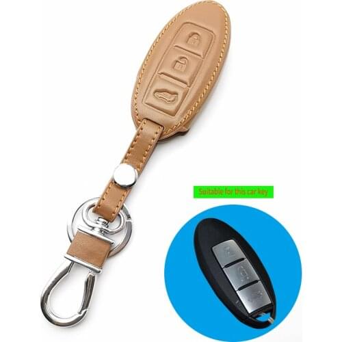 2019 Fashion Style Car Key Leather Case For Nissan TEANA Qashqai Juke 3 Buttons Key Protector Bag Car Cover Fob-styling
